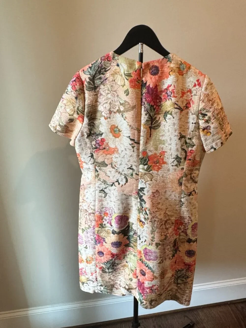 Tory Burch Peach Floral Mosaic Dress US Size 12 - Picture 11 of 12